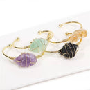 Healing crystal wire wrapped Bangle Bracelet