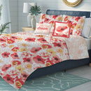 Antonia Oversized 5-Piece Floral Reversible Quilt Set, Orange