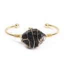 Healing crystal wire wrapped Bangle Bracelet