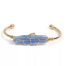 Healing crystal wire wrapped Bangle Bracelet