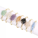 Healing crystal wire wrapped Bangle Bracelet