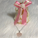 Crystal box gift set with Rose quartz heart necklace