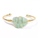 Healing crystal wire wrapped Bangle Bracelet