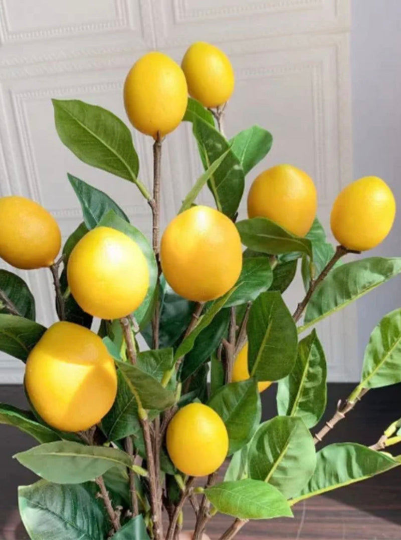 Artificial Lemon Stems - Bundle of 3