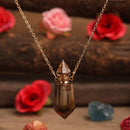 Crystal perfume bottle necklace - Essential oil diffuser pendant