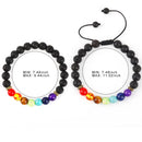 7 Chakras Healing Bracelet | Black Lava beads | Oil diffuser bracelet