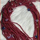 Red Waist Beads with Butterfly Charms