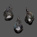 Labradorite crystal pendant necklace