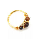 Hand wrapped healing crystal beads rings