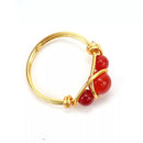 Hand wrapped healing crystal beads rings