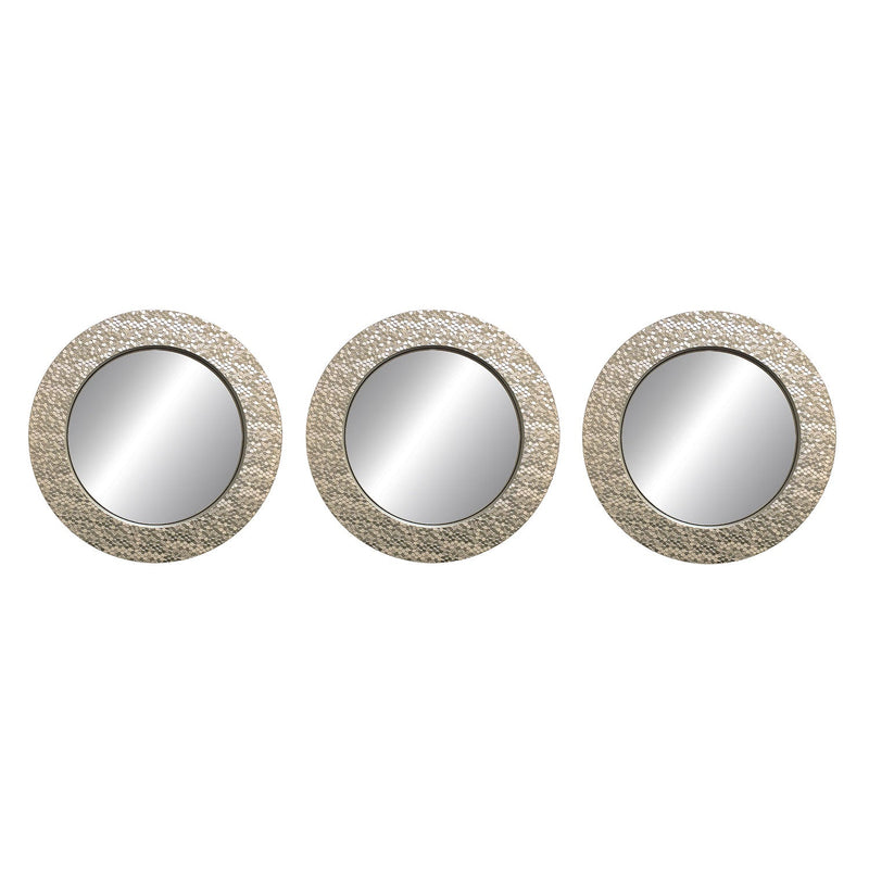 PREMIUS 3-Piece Mosaic Mirror Set, Champagne, 30x11 Inches Overall