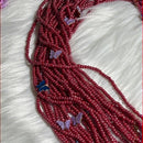 Red Waist Beads with Butterfly Charms