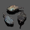 Labradorite crystal pendant necklace