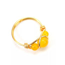 Hand wrapped healing crystal beads rings