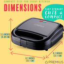 PREMIUS Ceramic Non-Stick Double Slice Sandwich Maker, 8.25x4.75 Inch Mold