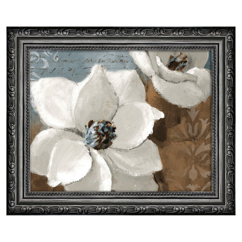 Premius Floral Small Traditional Framed Wall Art, White, 9x11 Inches