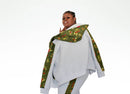 Green & Grey African Print Hoodie