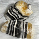 Banded Calcite rough stone - Large crystals for room decor
