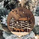 Wolf Mountain - Layered 3-D Wooden Ornament Collection by Acorn & Fox