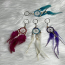 Dream catcher keychain with feather