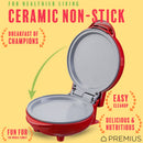PREMIUS Ceramic Non-Stick Mini Snack Flat Griddle Maker, 4 Inch Mold