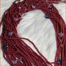 Red Waist Beads with Butterfly Charms