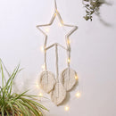 Macrame Wall decor with Light - Boho Moon & Star