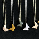 Butterfly Crystal necklace - Elegant Gold gemstone necklace