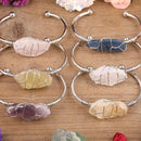 Wire wrapped bangles with crystal | Rose quartz & Amethyst
