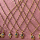 Hamsa Hand charm with Evil eye necklace