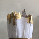 White & Gold Smudge feather