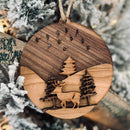 Wolf Mountain - Layered 3-D Wooden Ornament Collection by Acorn & Fox