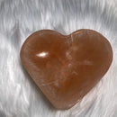 Selenite heart bowl - Peach Satin Spar bowl