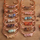 Healing stone bangle bracelet - Rose Gold
