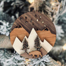 Wolf Mountain - Layered 3-D Wooden Ornament Collection by Acorn & Fox