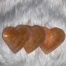 Selenite heart bowl - Peach Satin Spar bowl