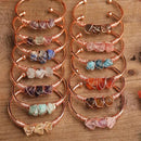 Natural gemstone cuff bracelet - Silver