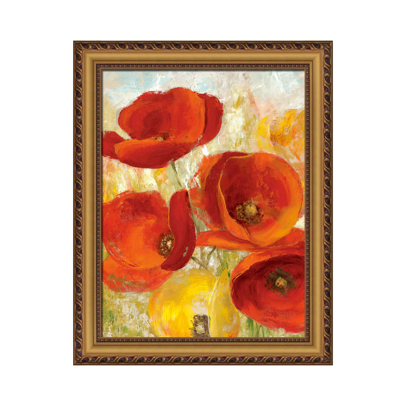 PREMIUS August�s Garden Framed Wall Art, Red, 33x33 Inches