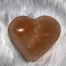 Selenite heart bowl - Peach Satin Spar bowl