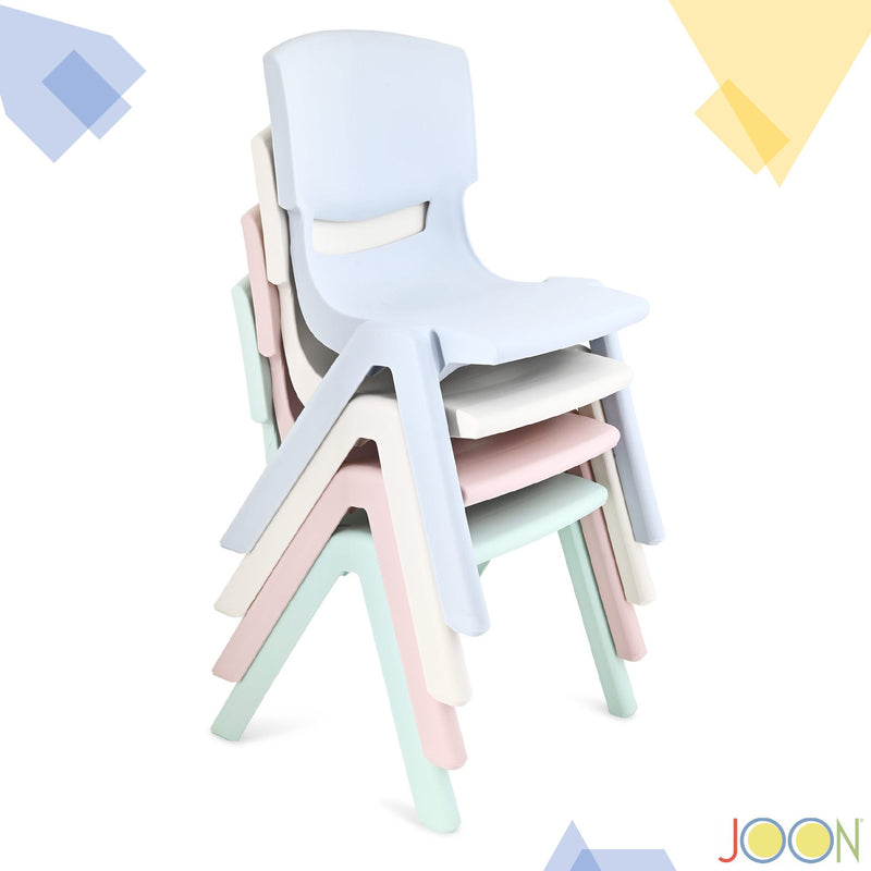 JOON Stackable Plastic Kids Learning Chairs, Blush, 20.5x12.75X11 Inches, 2-Pack (Pack of 2)