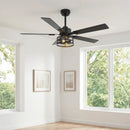 Vaczon 52 Inch 60 Inch Industrial Downrod Ceiling Fan with Light and APP & Remote Control