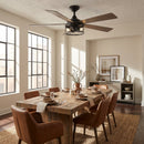 52" Windmill Modern DC Motor Downrod Mount Reversible Ceiling Fan with Lighting and Remote Control