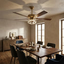 52 Inch Boyd Antique-bronze Golden Downrod Mount RGB LED Smart Fan
