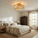 20 Inch Mandy Retro Golden Flush Mount Ceiling Fan with Light and Remote Control