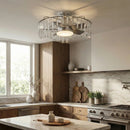 27" Modern DC Motor Brushed Nickel Flush Mount Reversible Ceiling Fan with Lighting and Remote Control