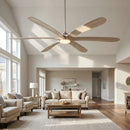 72" Jaydn Farmhouse Satin Nickel DC Motor Downrod Mount Reversible Ceiling Fan with Lighting and Remote Control