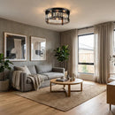 3-Light Modern Crystal Flush Mount Ceiling Light
