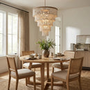 32 Inch Nelly 9-Light Bohemia Wood Beaded Chandelier