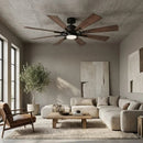 60" Oretha Windmill 8 Blade Led Indoor Oil Rubbed Bronze Ceiling Fan with Remote And Light Kit Included