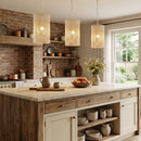 1-Light Wooden Beads Farmhouse Beige Dry Rated Island Pendant Lighting